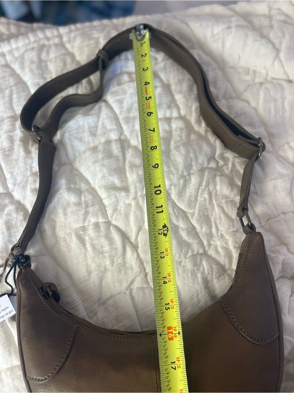 Born Olive Green Genuine Leather Crescent Shoulder Hobo Quiet Luxury Minimalist - Picture 16 of 16